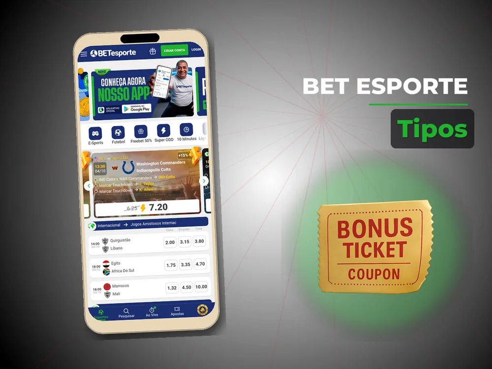 Bet Esporte - Tipos