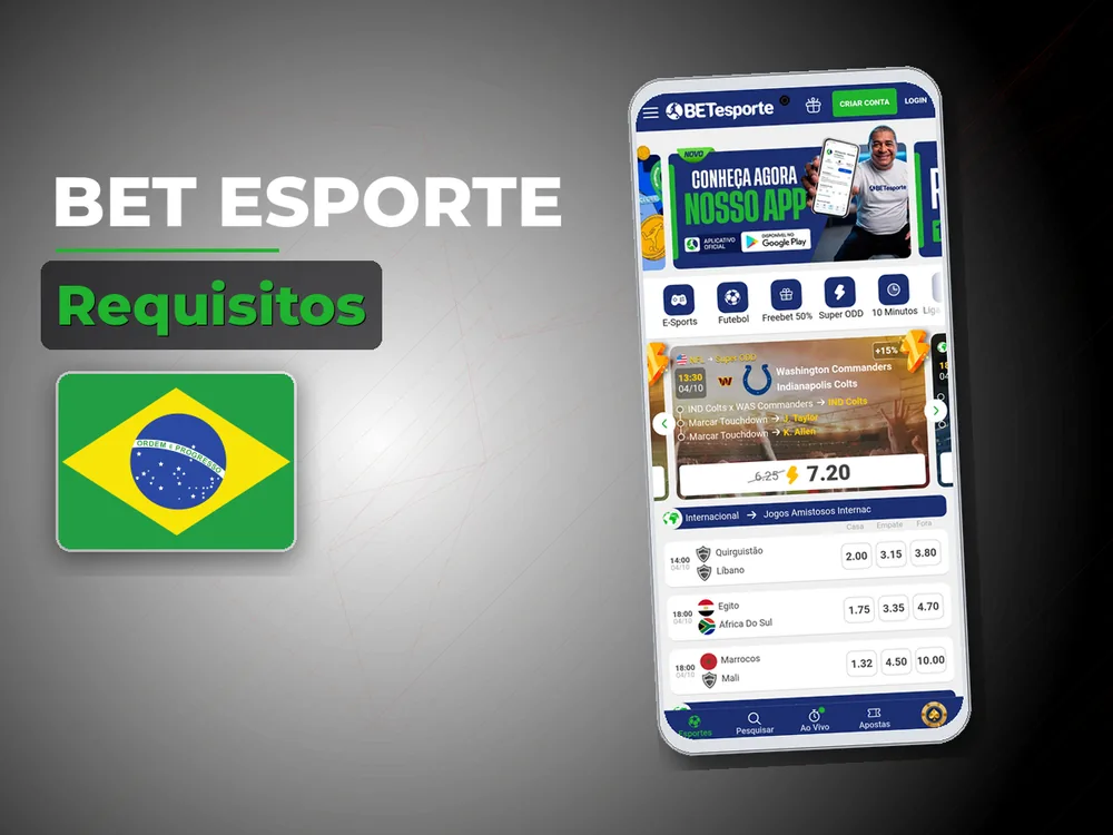 Bet Esporte - Requisitos